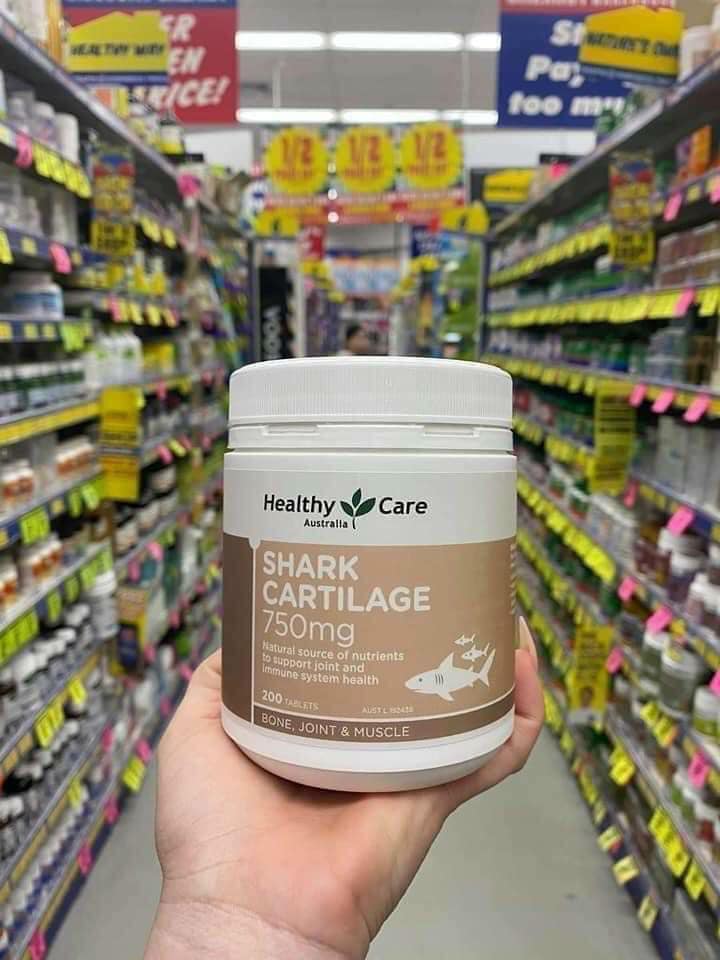 Viên uống sụn vi cá mập Úc, giảm đau cứng khớp shark cartilage 750mg Healthycare