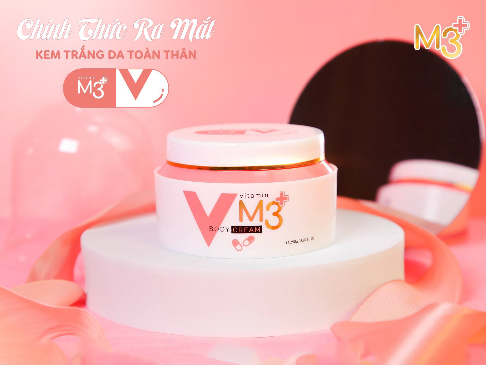 Body Vitamin Cream M3+ 250g - Kem Dưỡng Trắng Da Toàn Thân M3 Date 11/03/2024 Nên sale cực rẻ