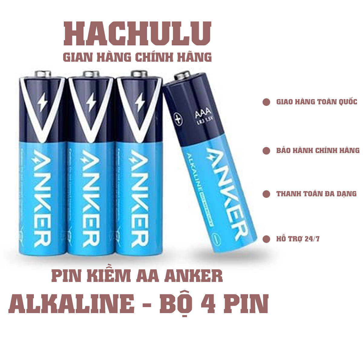 Pin Kiềm AA ANKER Alkaline - B1810 - bộ 4 viên