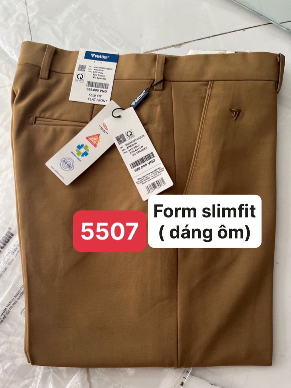 Quân Tây việt tiến giảm 65% giá hãng 689k sale 269k Form slimfit (dáng ôm-trẻ trung)