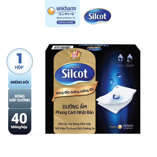 Bông tẩy trang Silcot đắp dưỡng miếng đôi 40 miếng /hộp