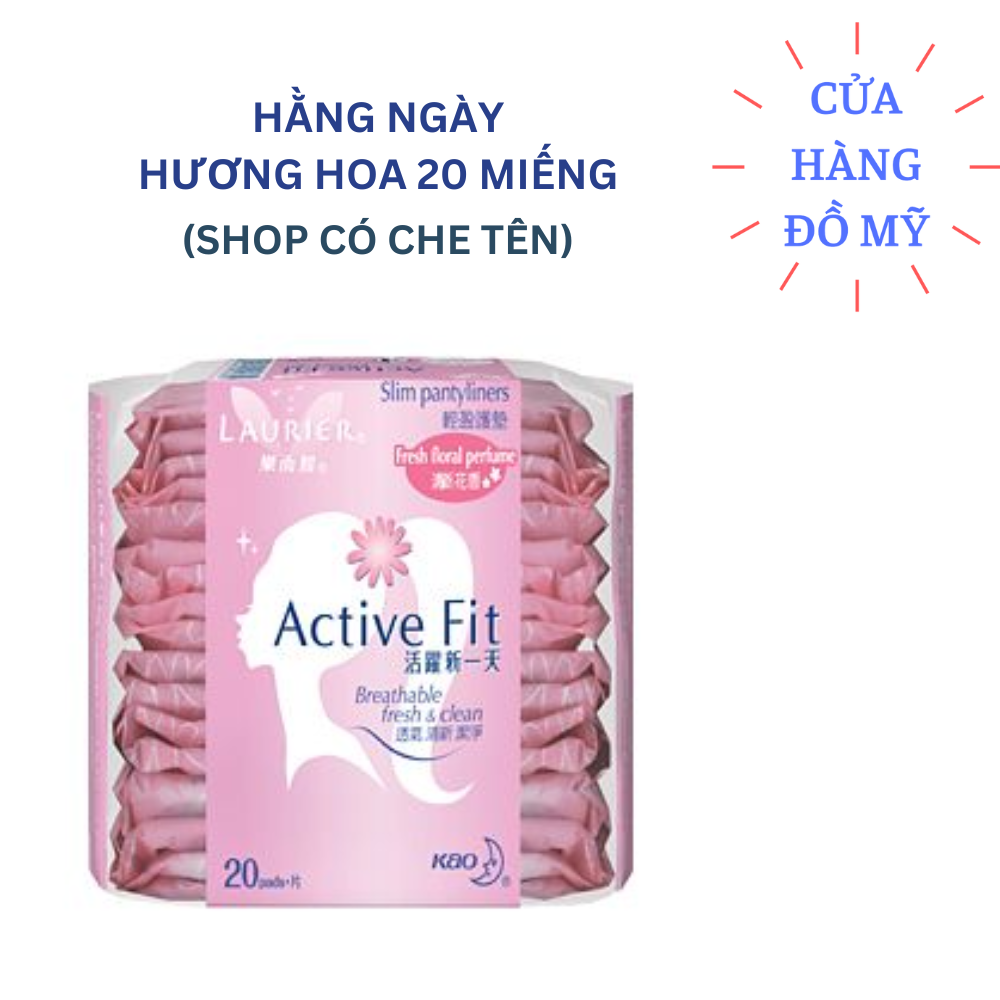 Băng vệ sinh hàng ngày siêu mỏng Laurier Active Fit Quick Dry & Fresh hương hoa 20 miếng - Shop Hong1008