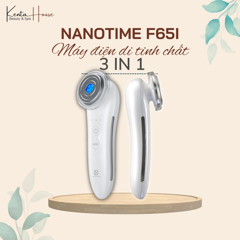 Máy điện di tinh chất siêu âm nanotime f65i , 3 in1, bổ sung ion, nâng cơ ems, ánh sáng photon trẻ hoá da