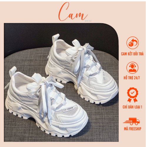 𝐂𝐚𝐦 𝐒𝐡𝐨𝐩  -- [Độn 6P] Giày thể thao nữ LACES xanh 2023 phong cách Hàn Quốc năng động - sneaker độn đế 6cm