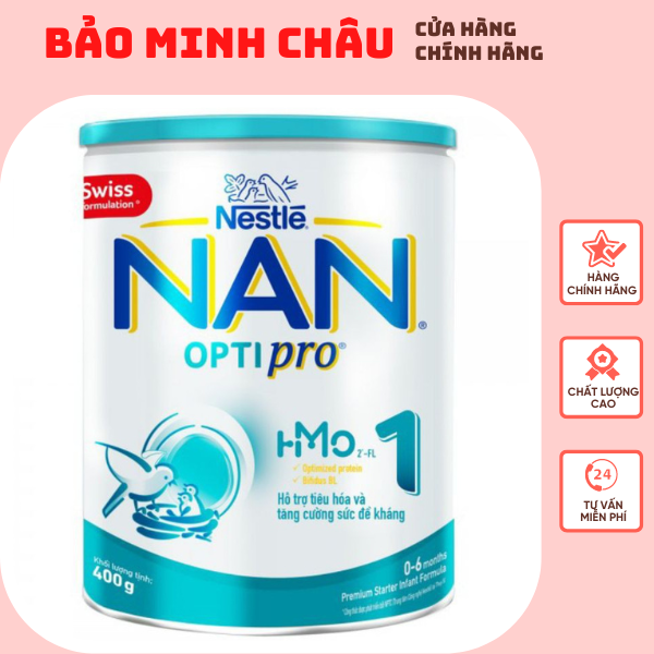 Sữa bột nestle nan việt - nan optipro 1 hmo và nan supreme pro lon 400g date mới