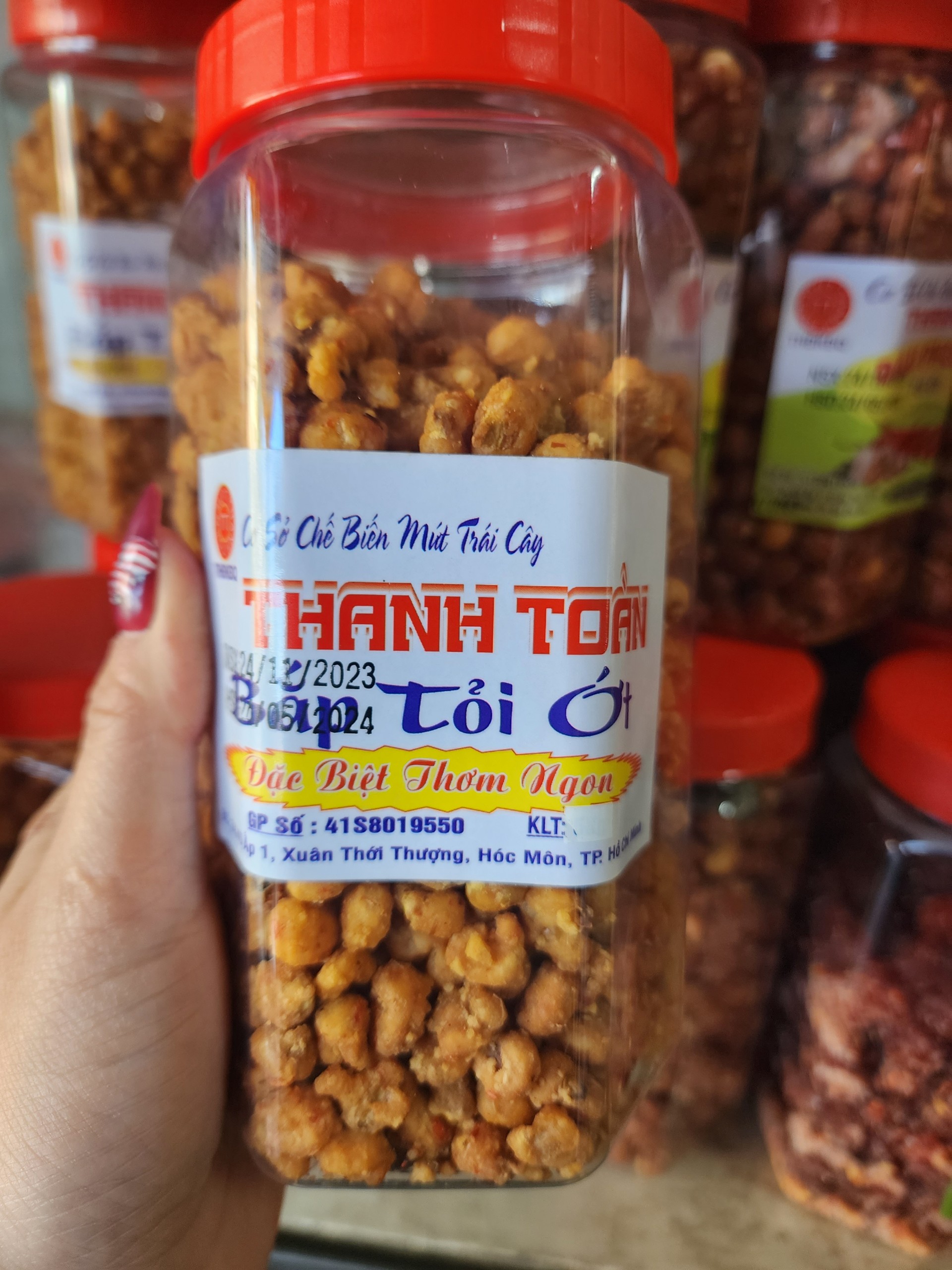 Hạt điều rang tỏi ớt funny hủ 500gr