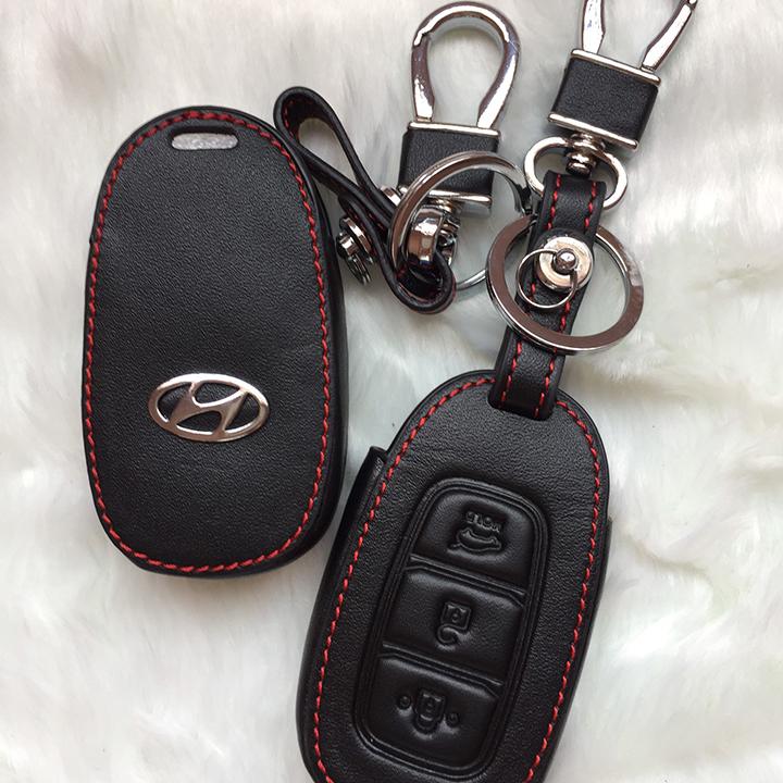 Combo móc chìa khóa và bao da xe Hyundai Elantra, Accent, Kona...bao gồm cả móc khóa, bao da chìa khóa xe ô tô, bao da chìa khóa xe hơi, bao da bảo vệ chìa khóa xe, bao da trang trí xe ô tô
