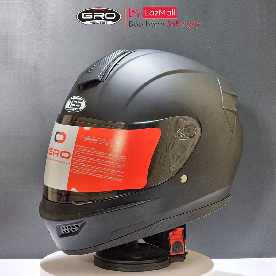 Mũ nón bảo hiểm fullface GRO ST26 1 kính, dáng thể thao trơn, thời trang cho nam