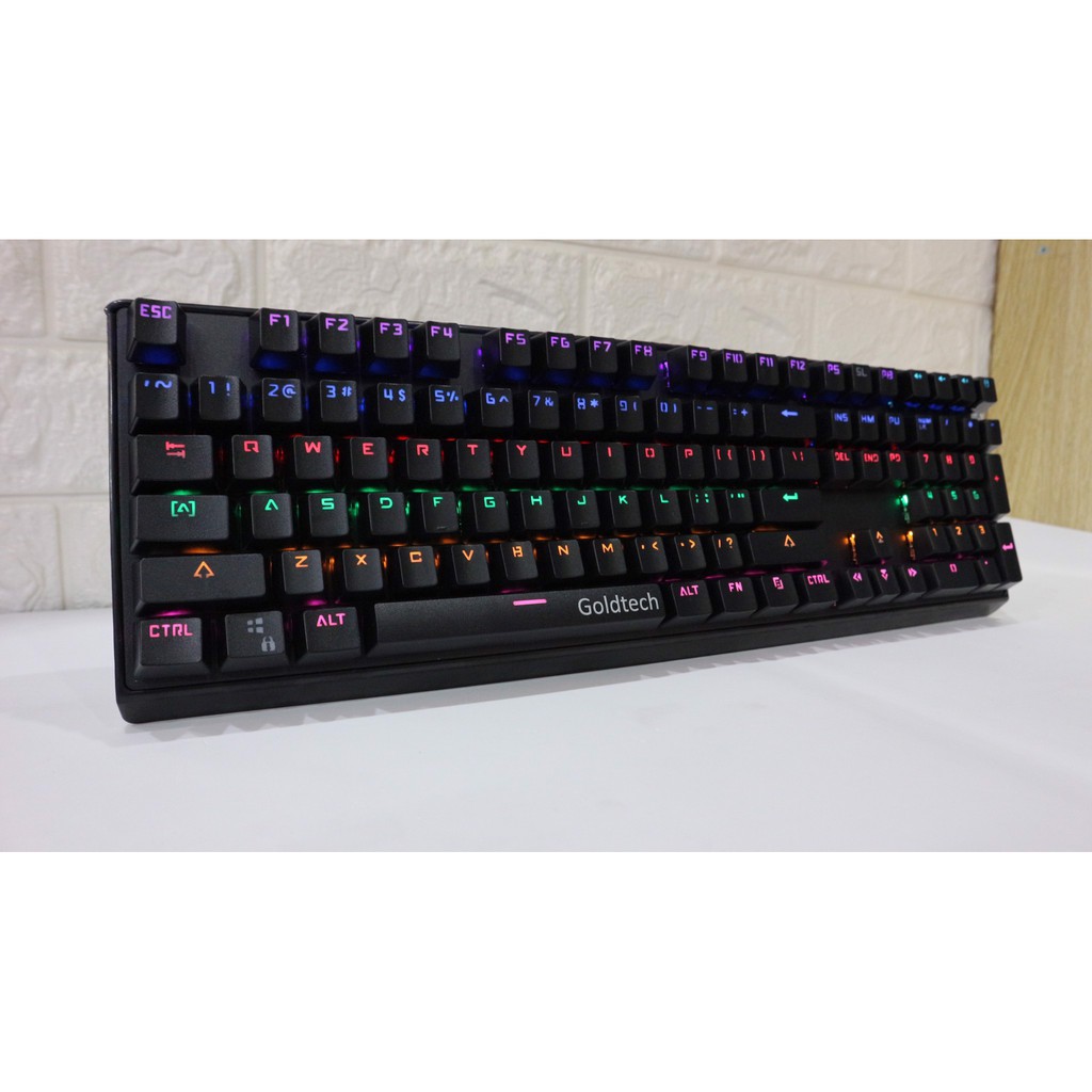 Bàn Phím Cơ Goldtech K25 Led Rainbown Có Kê Tay