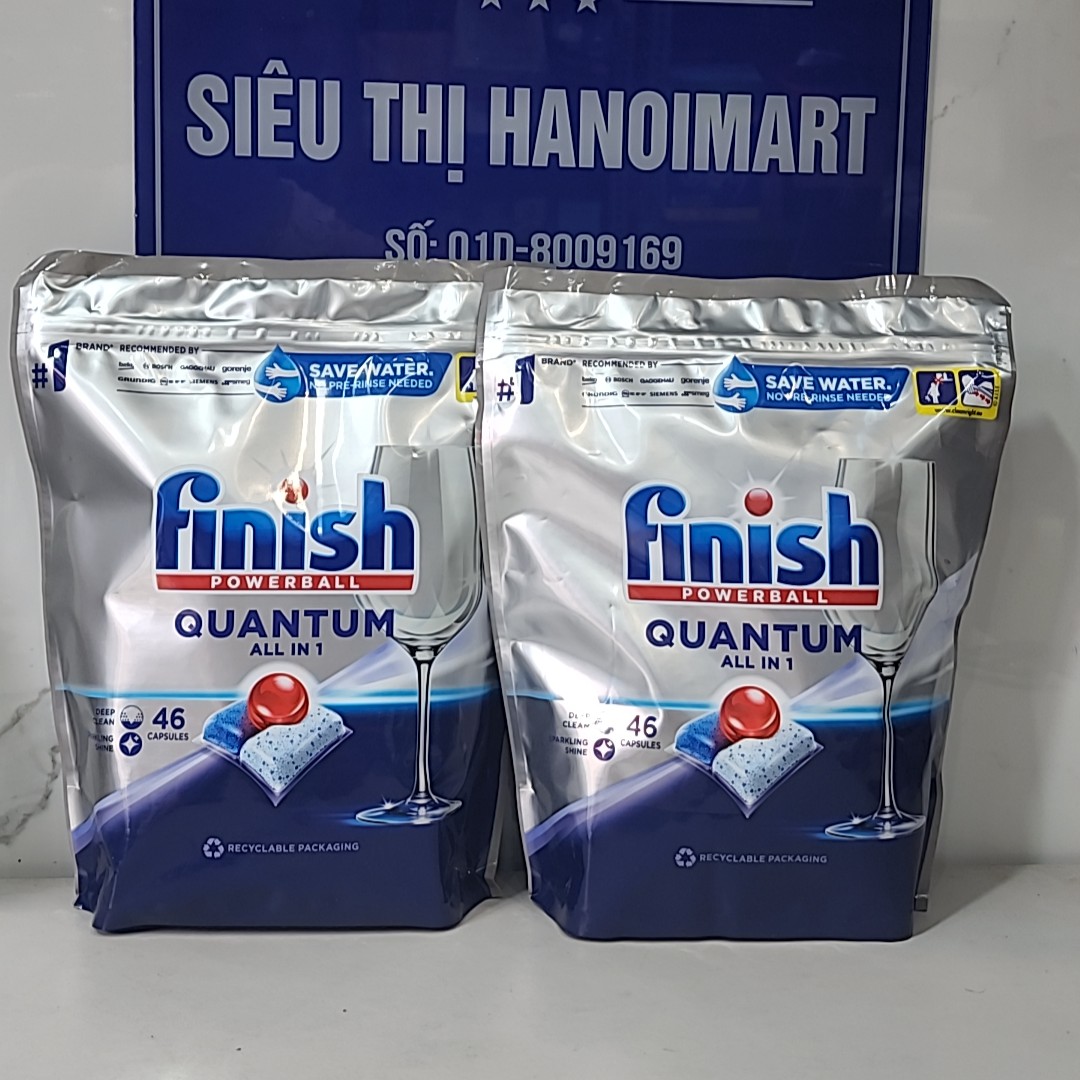 92 Viên rửa bát Finish Quantum 100 viên 14 in 1 dùng cho Máy rửa bát