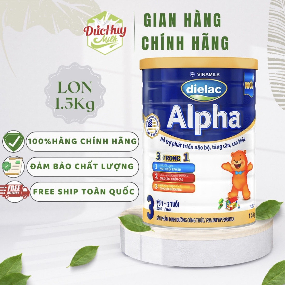 Sữa bột Vinamilk Dielac Alpha Step 3 1.5kg