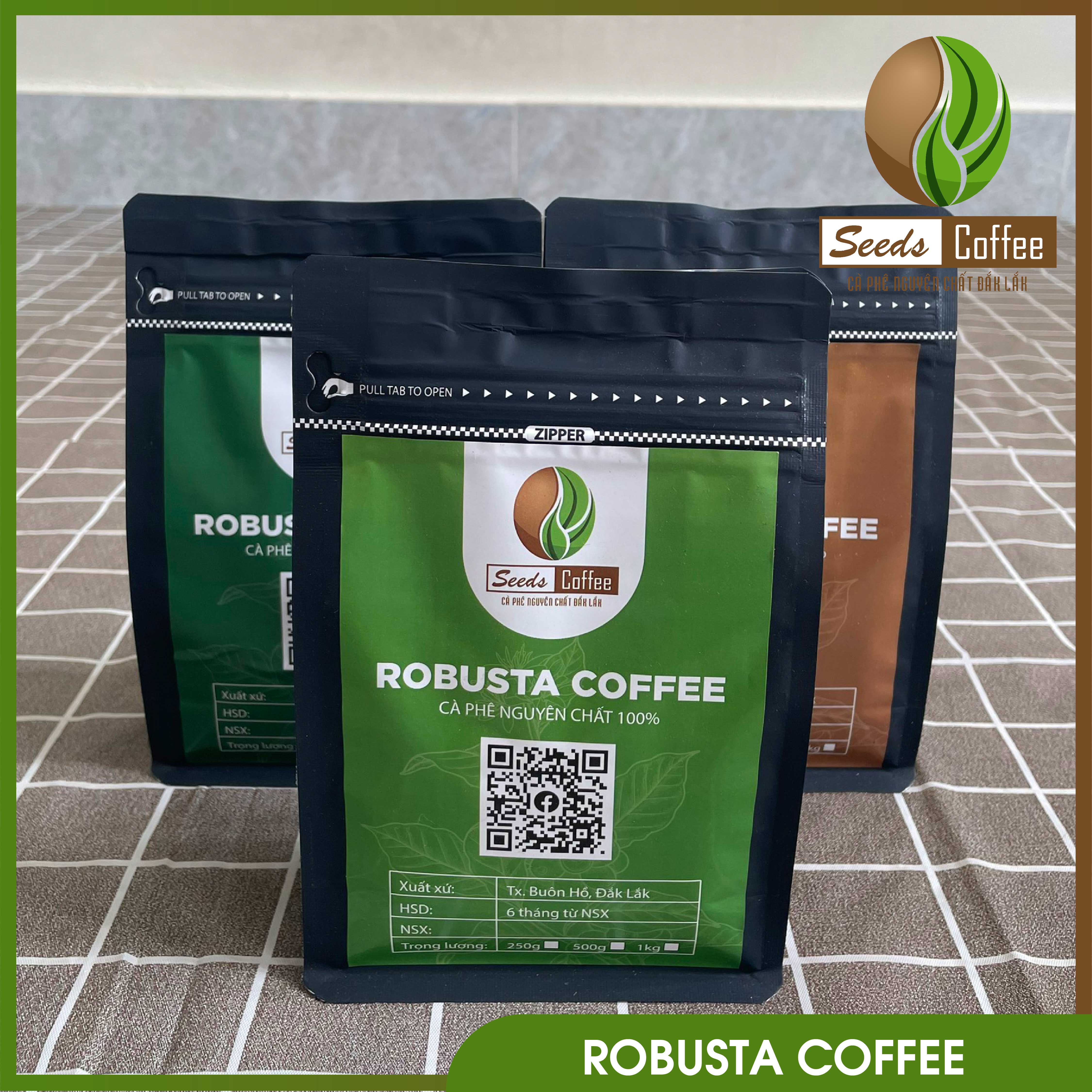 Cà phê rang xay nguyên chất Đắk Lắk Robusta 250g