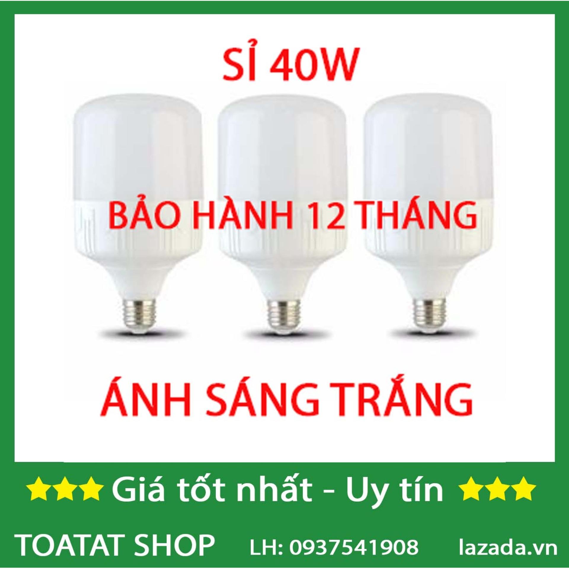 [Sĩ] Bộ 3 bóng đèn Led trụ 40W Siêu sáng - tiết kiệm điện (Trắng)