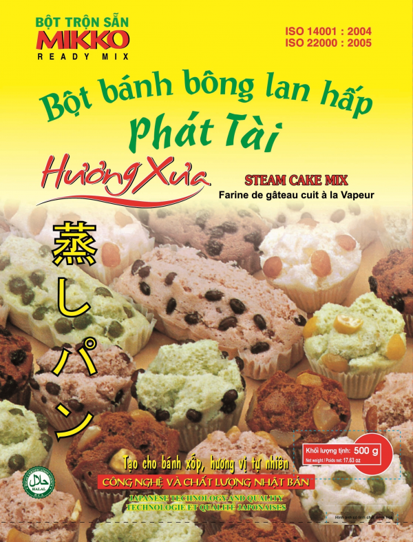 Bột bánh bông lan hấp phát tài Mikko Hương Xưa gói 500g