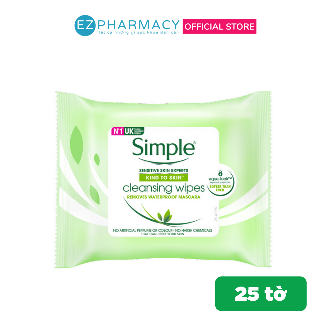Khăn tẩy trang Simple Cleansing Facial Wipes 25 miếng