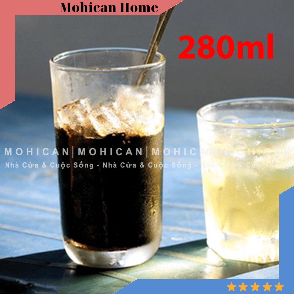 Ly thủy tinh cafe bầu đáy lỡ 280ml, cốc thủy tinh Thái Lan uống cà phê, trà đá Union 335 Mohican