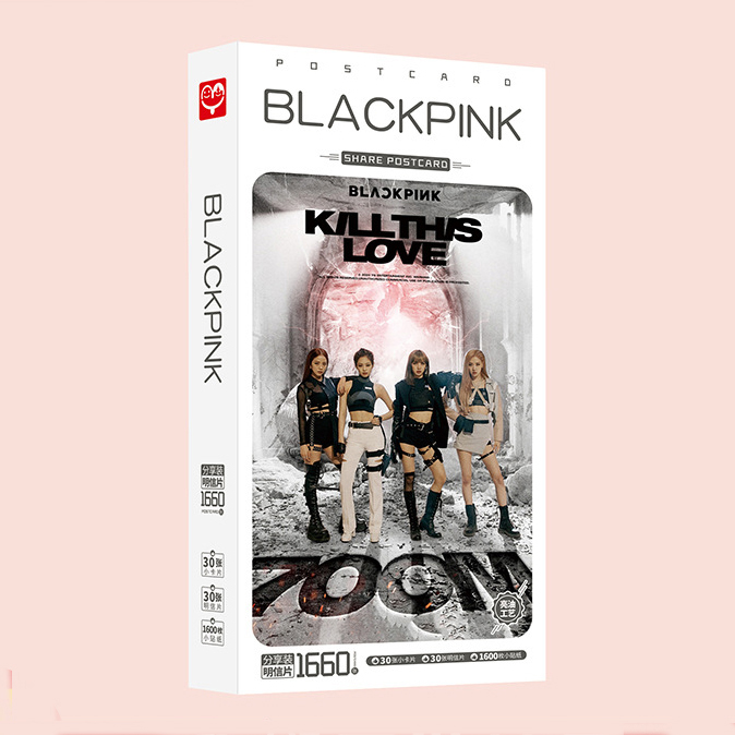 Postcard black pink