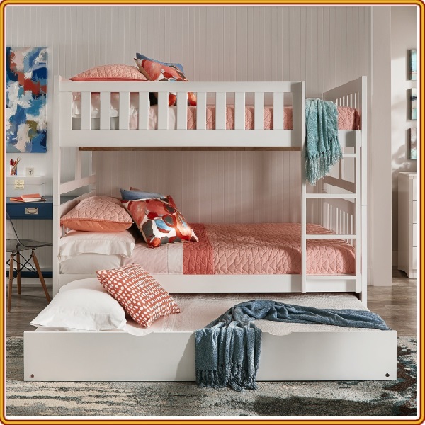 Giường 3 tầng unit gỗ tự nhiên - người lớn có thể sử dụng giường tầng