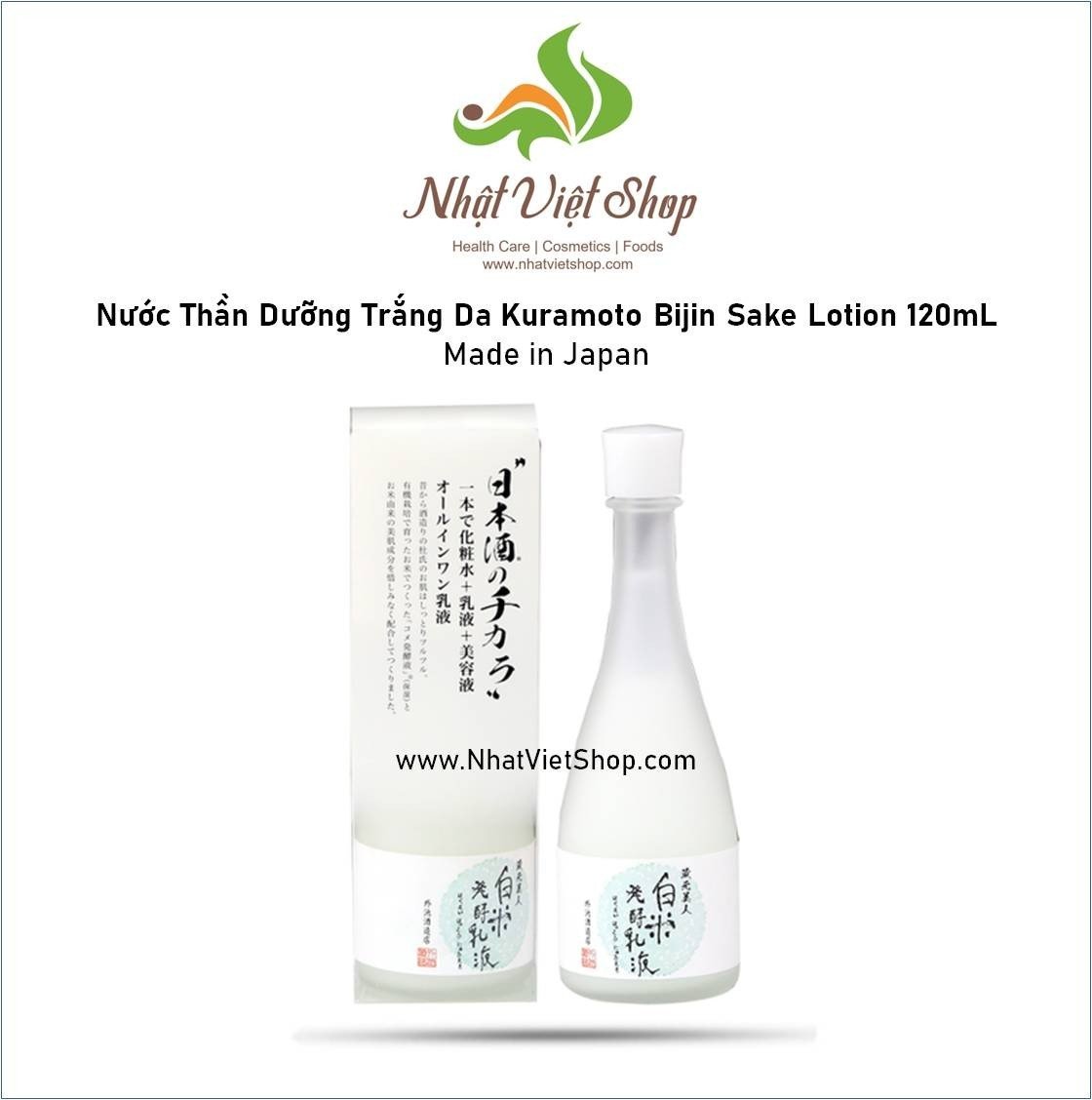Nước Thần Dưỡng Trắng Da Kuramoto Bijin Sake Lotion 120mL