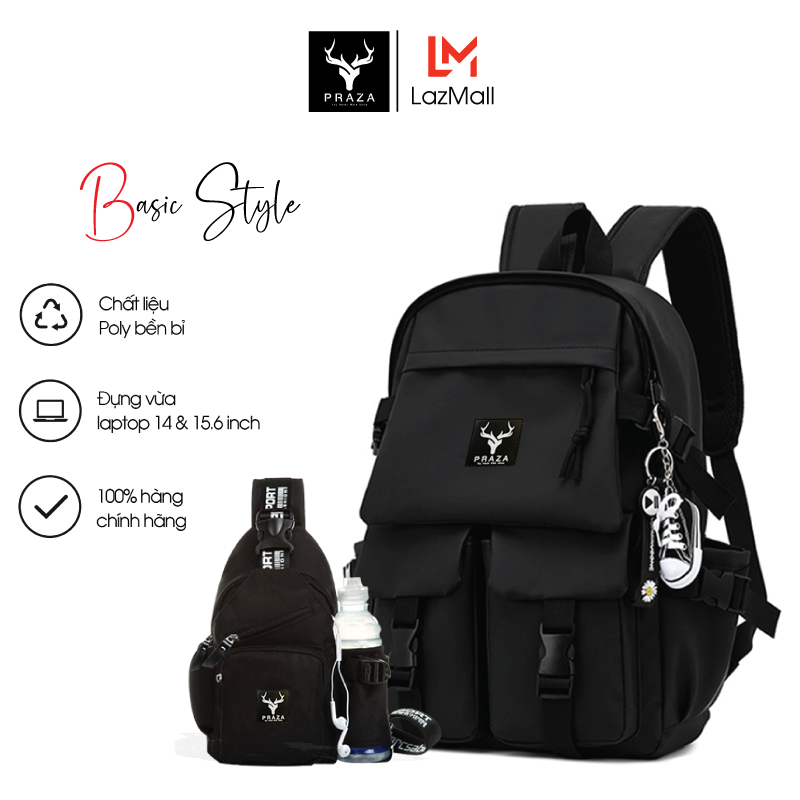 Bộ balo ulzzang hàn quốc & túi đeo chéo praza - bl188dc108