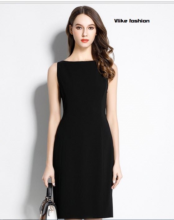 (HÀNG THIẾT KẾ) ĐẦM ÔM CỔ THUYỀN SÁT NÁCH, đầm ôm công sở sát nách, đầm âm sát nách cổ thuyển, đầm ôm dự tiệc