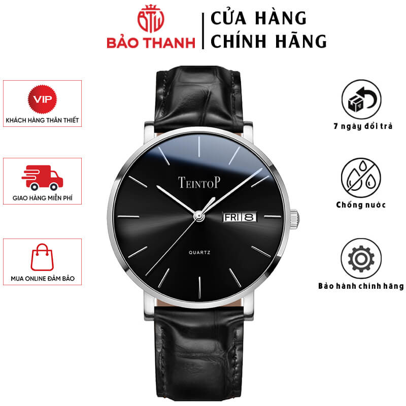 Đồng hồ nam teintop t7015-5 chính hãng full box chống nước kính sapphire chống xước dây da cao cấp