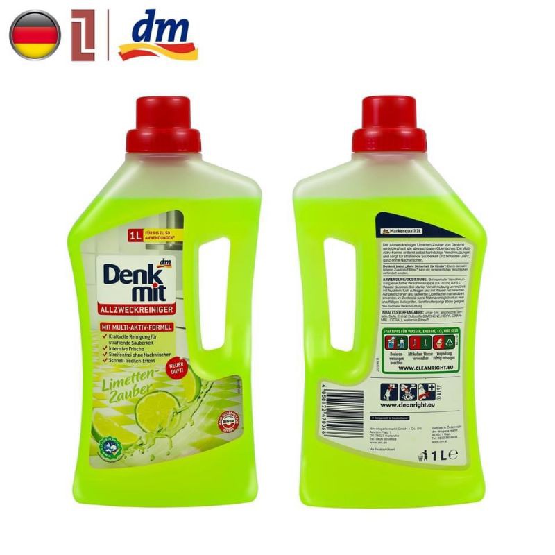 NƯỚC LAU SÀN GẠCH DENKMIT HƯƠNG CHANH (ĐỨC)- 1000ml
