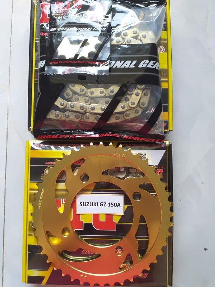 Suzuki GZ150A - Bộ Nhông Sên Đĩa D.I.D Vàng ThaiLand- 10li