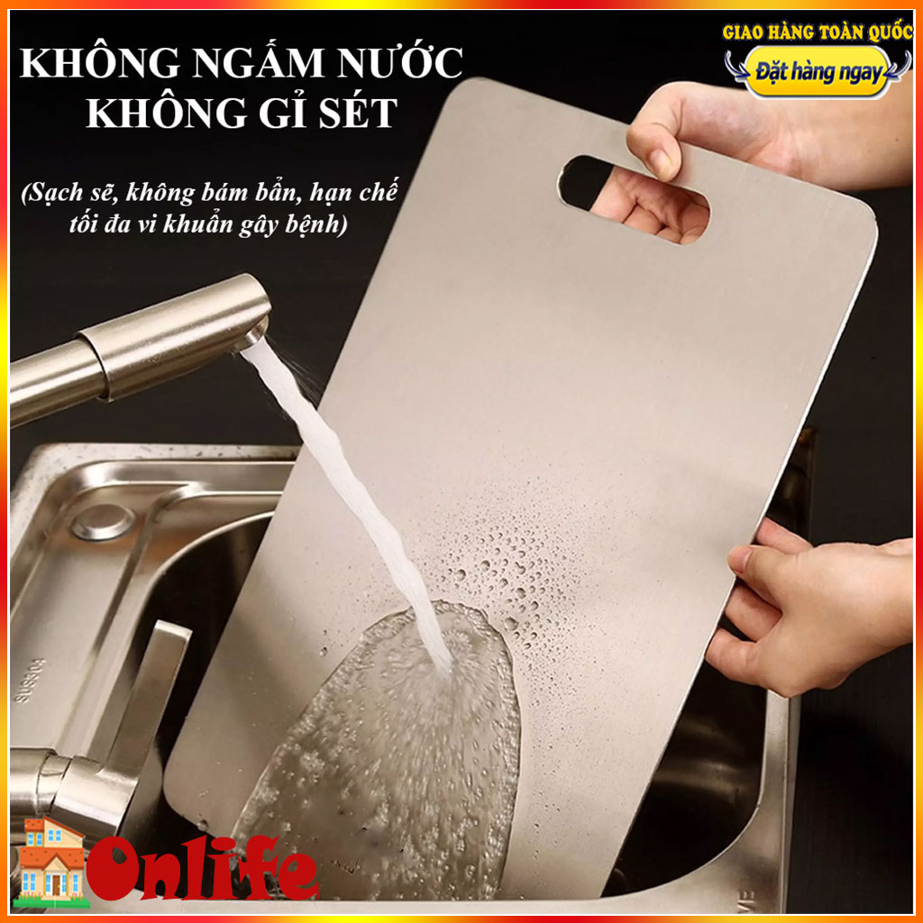 Thớt inox 304 cao cấp 2 mặt kháng khuẩn, thớt thái thịt, thớt inox, thot inox 304, thớt inox dày, thớt inoc made in viện nam