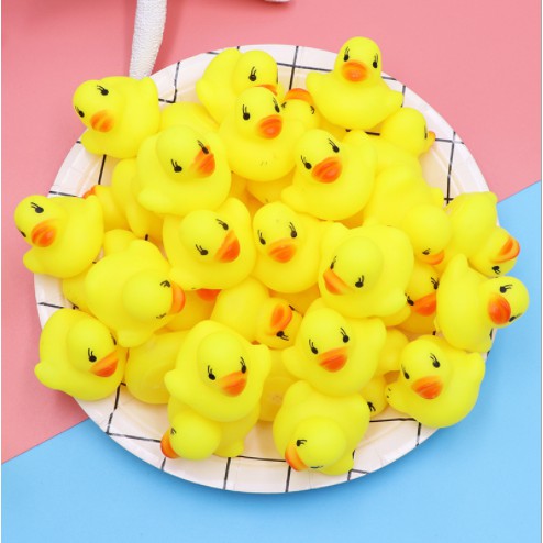 Combo 10 con Vịt con có còi kêu chút chít thả nhà tắm - Đồ chơi nhà tắm - Vịt thả bồn tắm