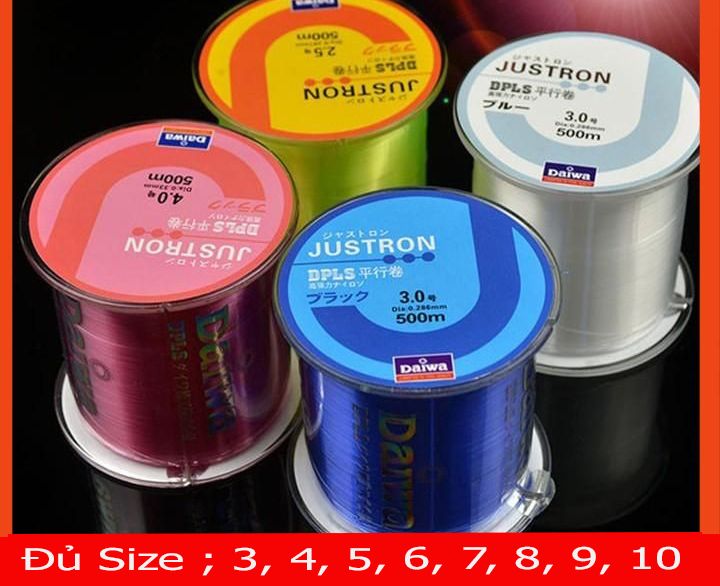 Dây Cước Câu Cá Daiwa Justron Cao Cấp 500 m - Dây Câu Cá Siêu Bền Đủ Size ( Giao Màu Ngẫu Nhiên ) {  Đồ Câu Biển Xanh }