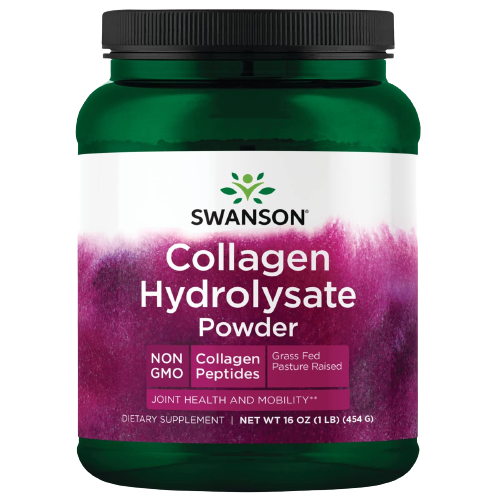 Collagen | Swanson Collagen Hydrolysate Powder - Peptides [454g] | Hỗ Trợ Sức Khỏe Tóc, Da, Móng Và Xương Khớp