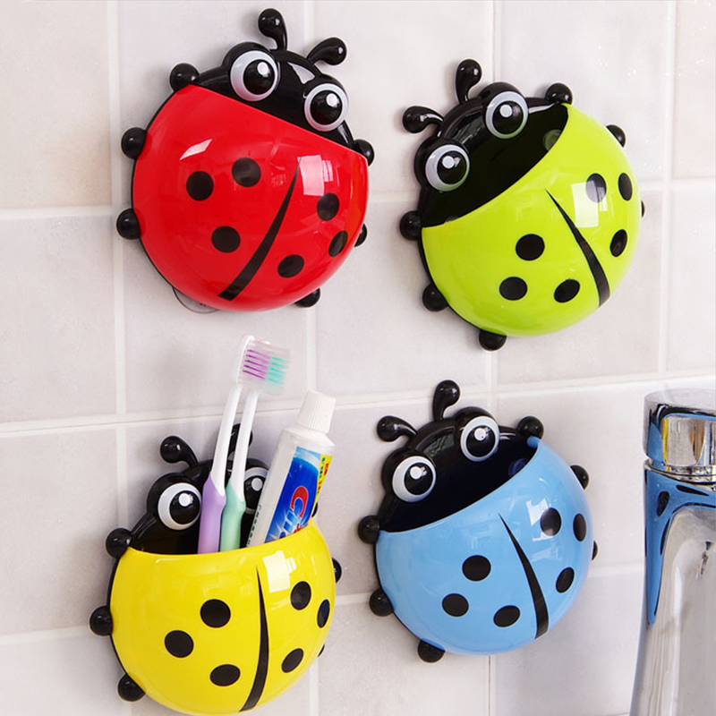 Con bọ đựng bàn chải đánh răng siêu cute hít chân không siêu chắc chắn - hộp đựng bàn chải đánh răng dán tường hình con bọ đáng yêu