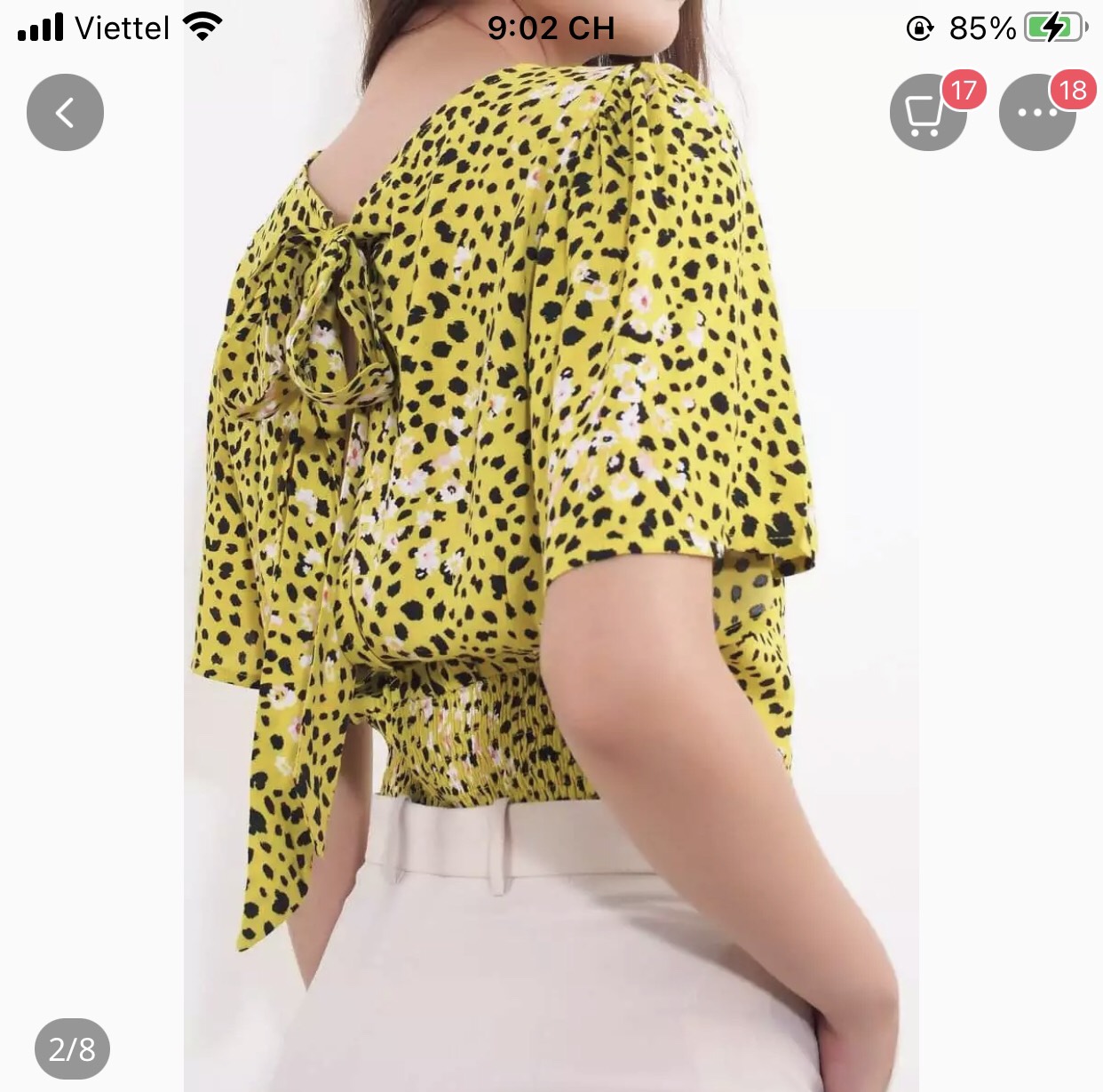 [HCM]Áo croptop bo chun buộc nơ sau vnxk