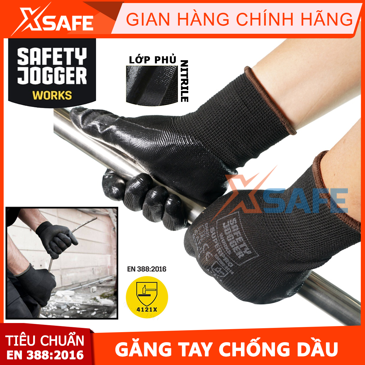 Găng tay bảo hộ lao động Jogger Superpro - Bao tay lao động chống dầu nhớt, trơn trượt, độ linh hoạt cao - Chính hãng