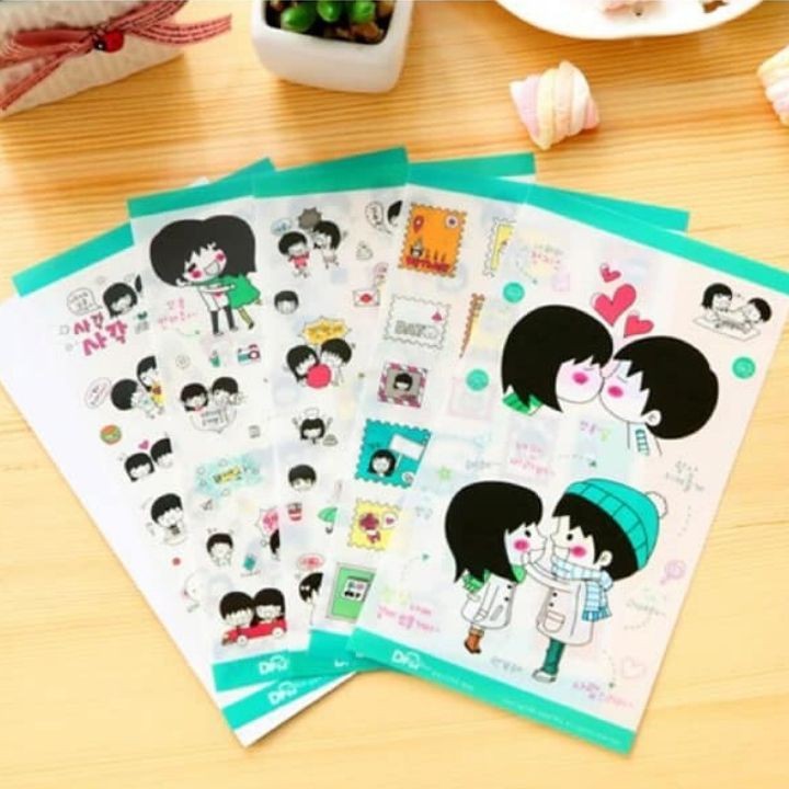 Combo 5 Miếng Dán Trang Trí Sticker Trang Trí Love Me Phong Cách Hàn Quốc Dễ Thương