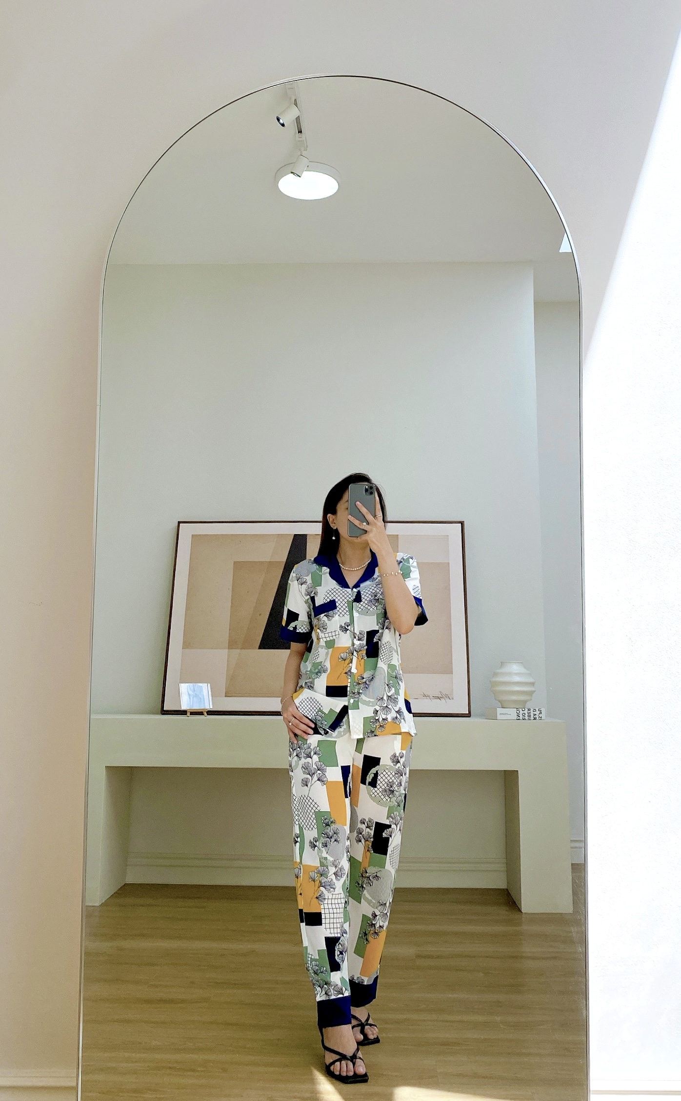 Pijama Đồ ngủ - Đồ mặc nhà Lụa Tay ngắn quần dài Satino - Rena Dark Blue & Genet Mallard Green