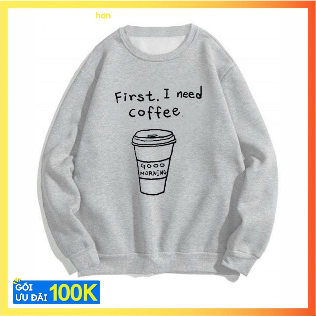 Áo khoác nỉ nam nữ Coffee Teenxx 10 Shop, Áo sweater hoodie from rộng