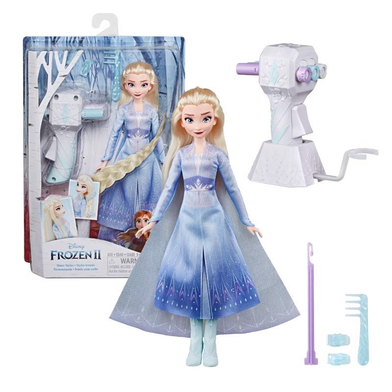 Đồ chơi Hasbro búp bê công chúa Elsa và bộ phụ kiện làm tóc Frozen 2 E7002