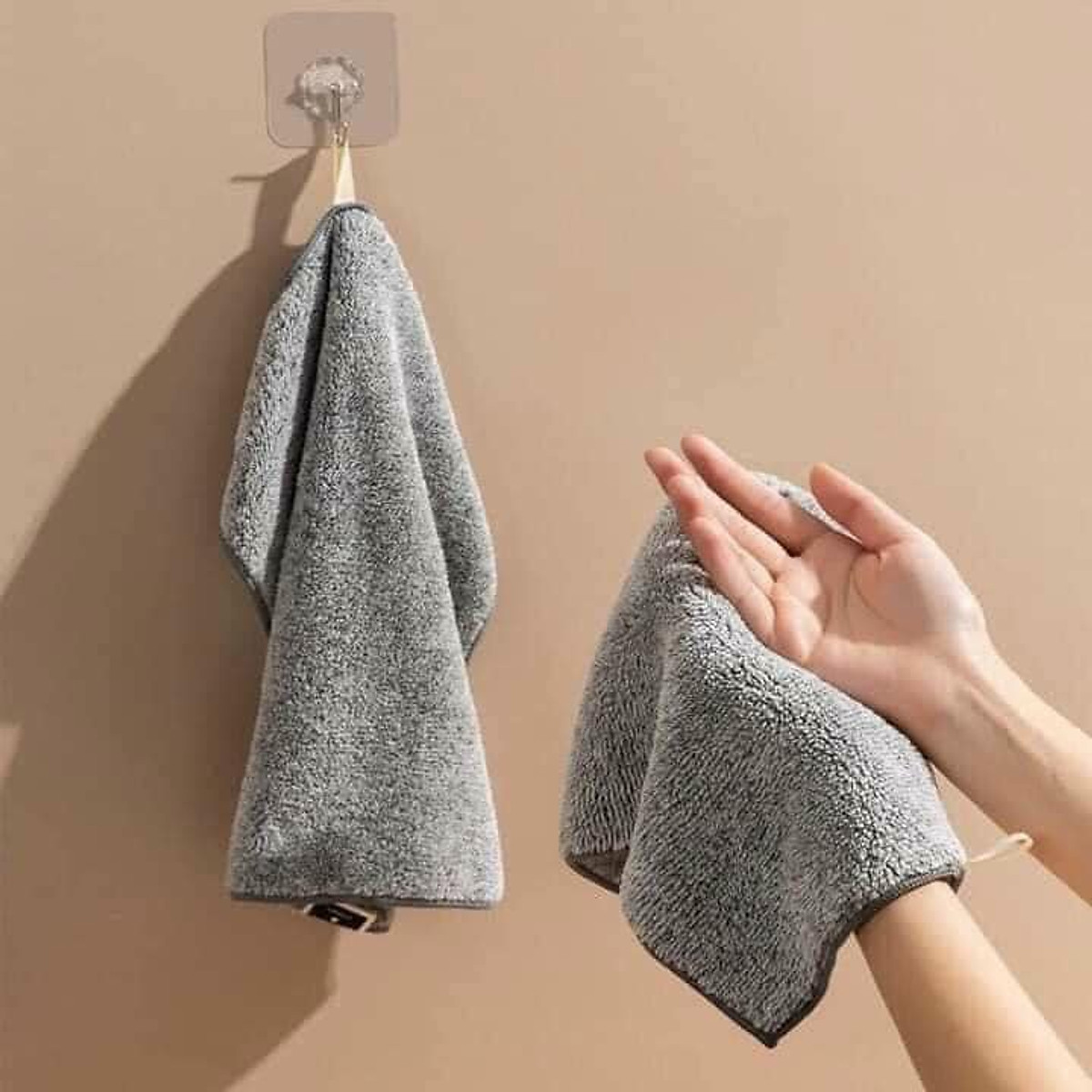 Set 10 khăn lau bếp sợi than tre, khăn lau chén bát lau tay đa năng siêu thấm hút