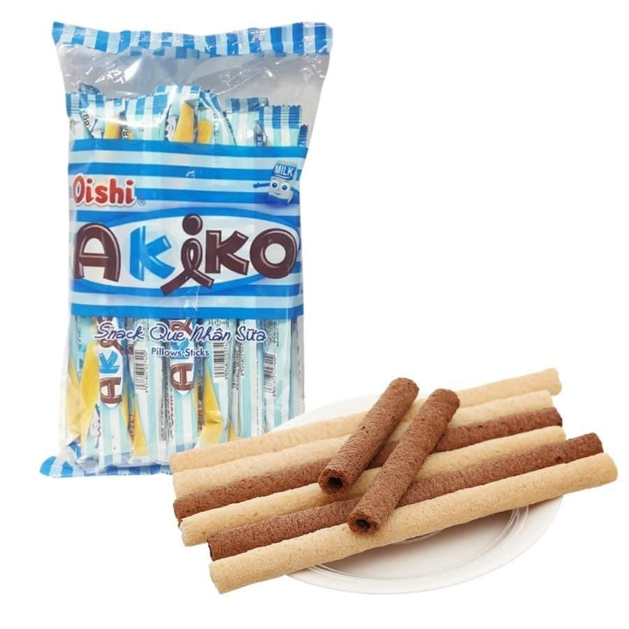 Bánh Snack Que Nhân Sữa Akiko Oishi Gói 160gram