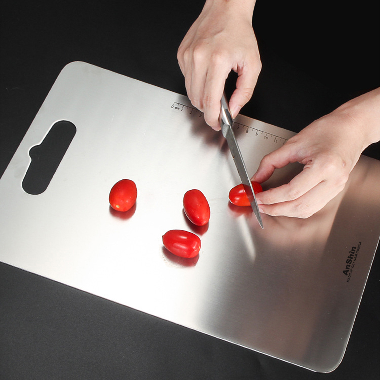 Thớt Inox AnShin cao cấp SUS 304 kháng khuẩn - chống nấm mốc han gỉ