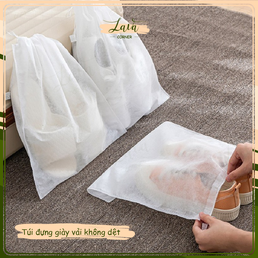Túi đựng giày đa năng vải không dệt trắng