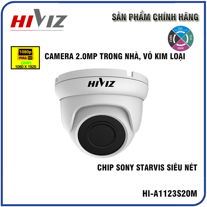 Camera giám sát HIVIZ 2.0MP | 5.0MP trong nhà cao cấp, hồng ngoại thông minh, Sắc nét, Chip Sony starvis, Starlight (Dùng cho đầu ghi analog)