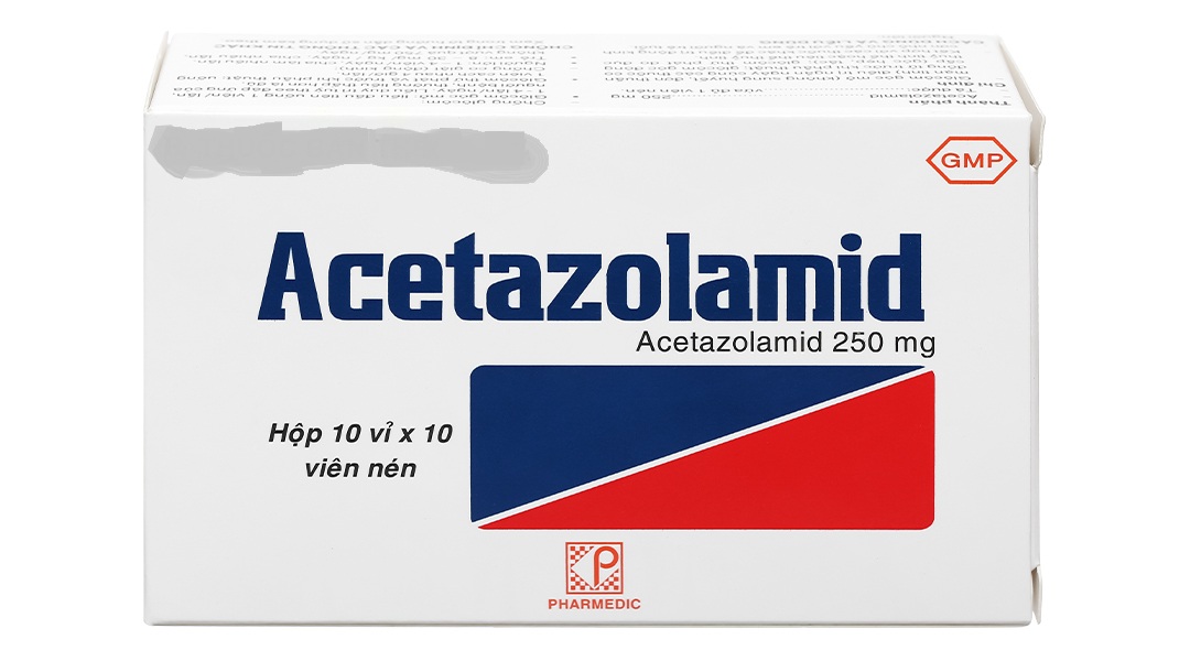 Acetazolamid 250mg hộp 10 vỉ x 10 viên nén Pharmedic - Hỗ trợ
