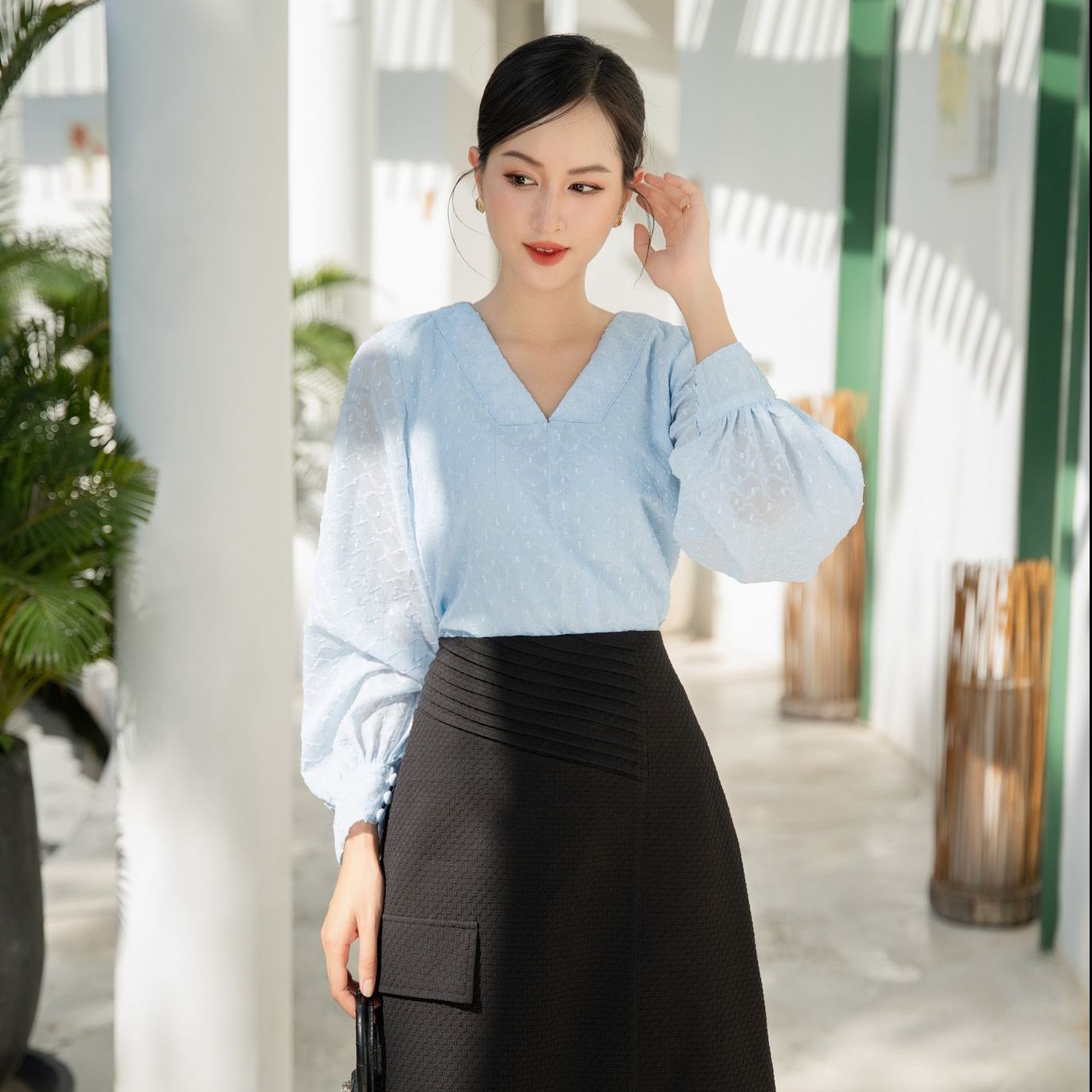 Olv - áo sofia long sleeve top