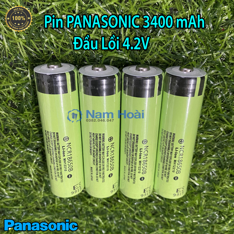 Pin Panasonic NCR 18650B, 3400mAh, 3.7V - 4.2V, đầu lồi