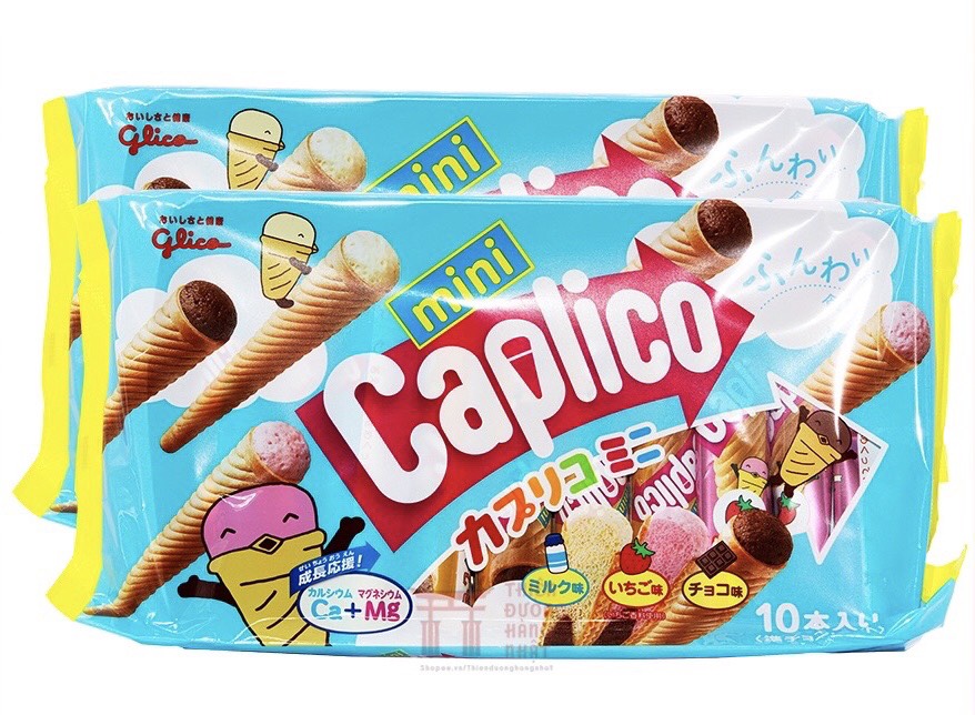Bánh nhân kem ốc quế Glico cho bé Nhật Bản