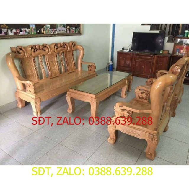 Bộ bàn ghế minh đào tay 10 gỗ sồi nga .