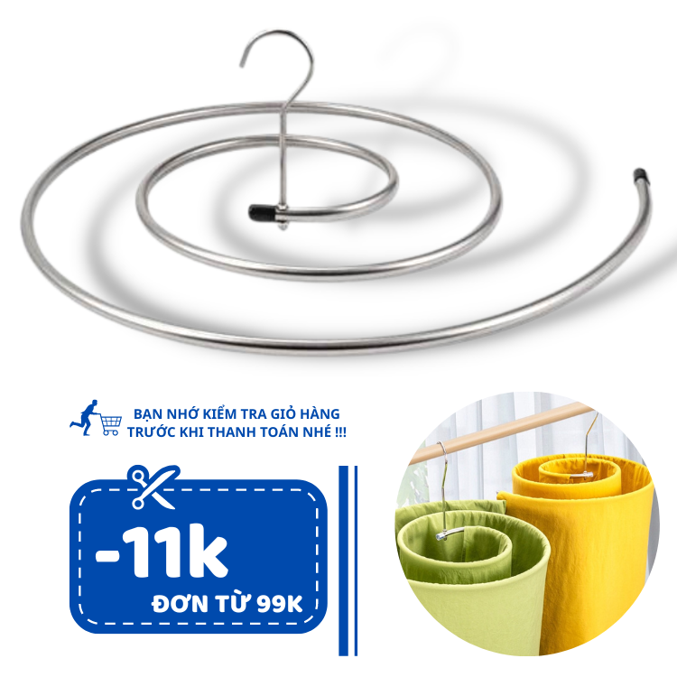 Móc Phơi Chăn Hình Tròn Bằng Inox 304 Không Gỉ Set Dạng Xoắn, Chịu Lực Tốt Chắc Chắn Lên Đến 10kg